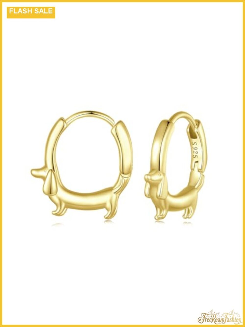 Gold Plated Star Koi Fish Dachshund Hoop Earrings for Women Hypoallergenic